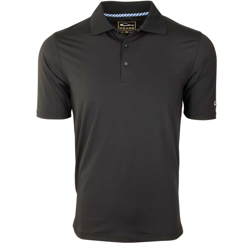 Drake Performance Stretch Polo in Black Color